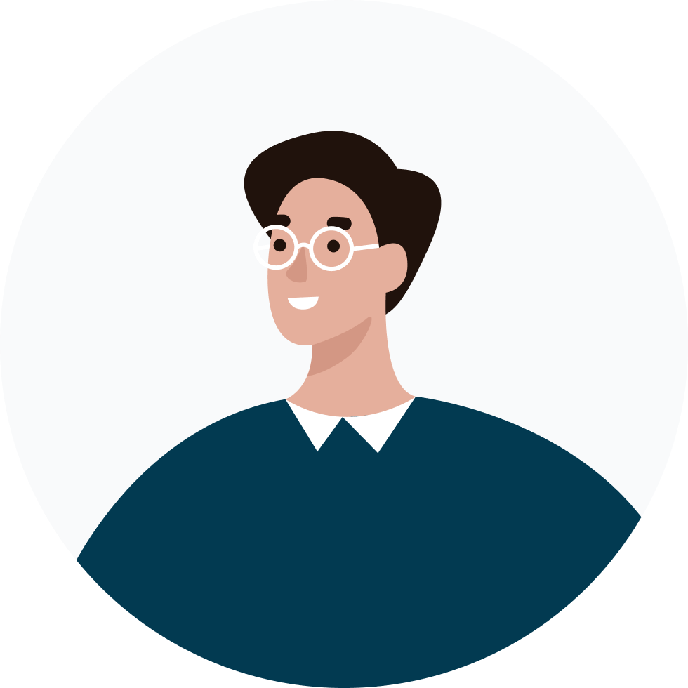 Man with Glasses Illustration tax preparer